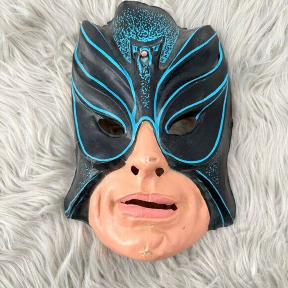 Plastic Mask Halloween Ben Cooper Vtg Vampire Bat Batman Monster Horror 60s Rare